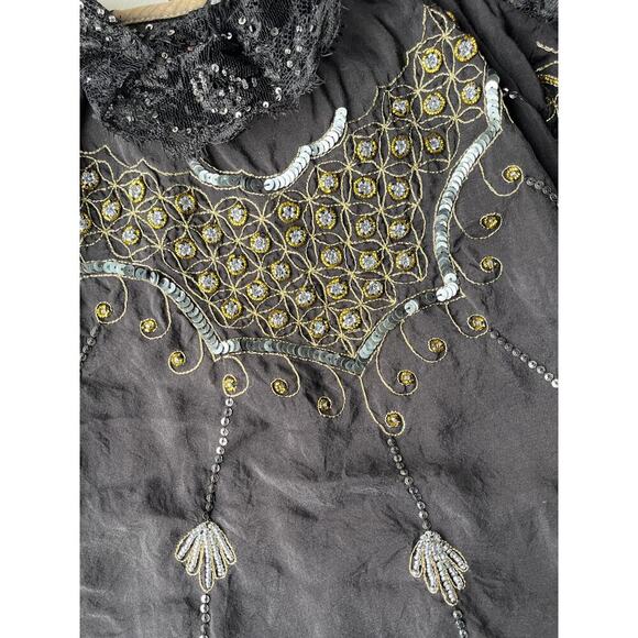 Free People Vintage Embelished Boho Sleeveless Blouse Size XS - Picture 8 of 10